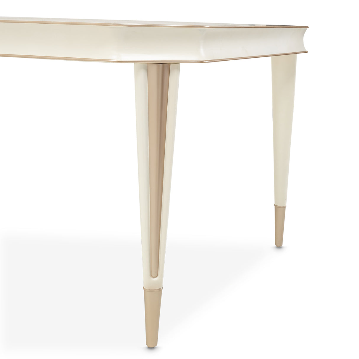 La Rachelle Medium Champagne Rectangular Dining Table from Michael Amini - Luna Furniture