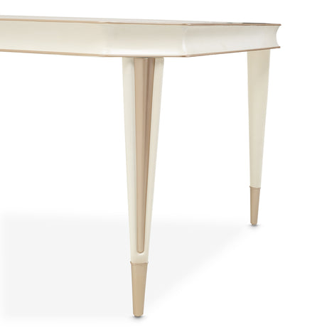 La Rachelle Medium Champagne Rectangular Dining Table from Michael Amini - Luna Furniture