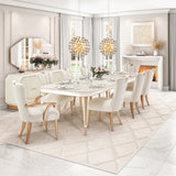 La Rachelle Medium Champagne Rectangular Dining Table from Michael Amini - Luna Furniture