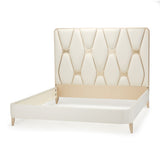 La Rachelle Medium Champagne Queen Upholstered Panel Bed from Michael Amini - Luna Furniture