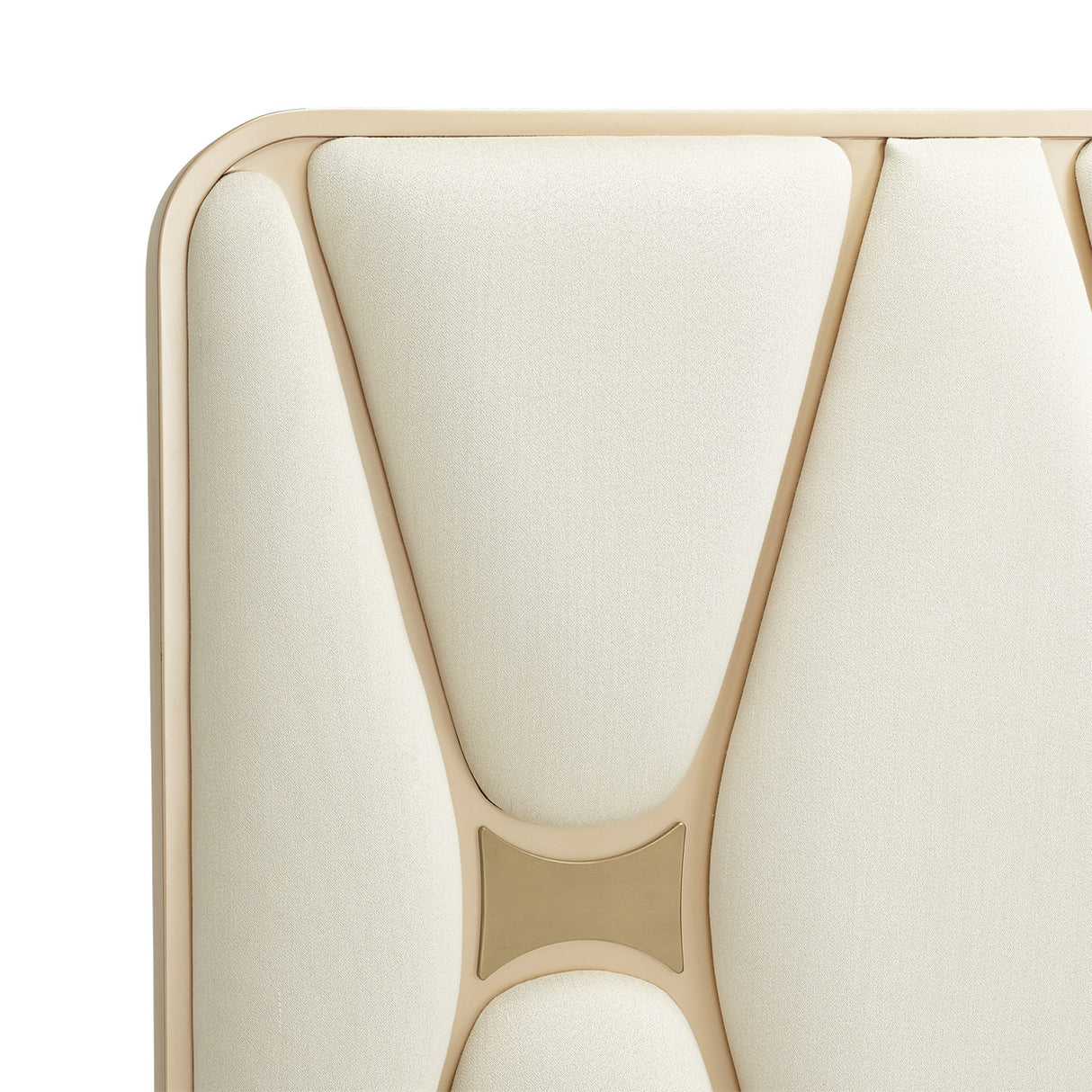 La Rachelle Medium Champagne Eastern King Upholstered Panel from Michael Amini - Luna Furniture