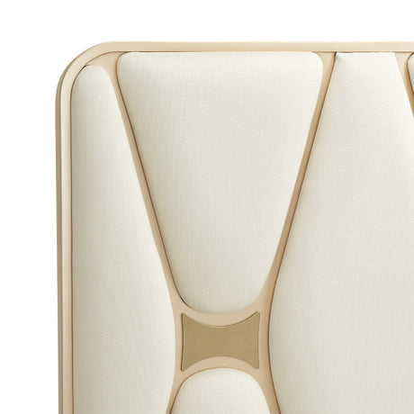 La Rachelle Medium Champagne Cal. King Upholstered Panel Bed from Michael Amini - Luna Furniture