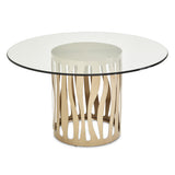 La Rachelle Medium Champagne 54'' Round Dining Table from Michael Amini - Luna Furniture