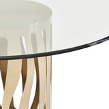 La Rachelle Medium Champagne 54'' Round Dining Table from Michael Amini - Luna Furniture