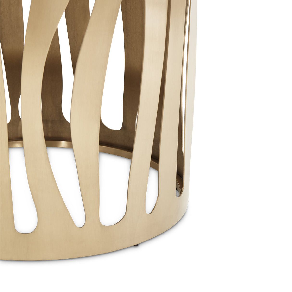 La Rachelle Medium Champagne 54'' Round Dining Table from Michael Amini - Luna Furniture