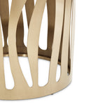 La Rachelle Medium Champagne 54'' Round Dining Table from Michael Amini - Luna Furniture