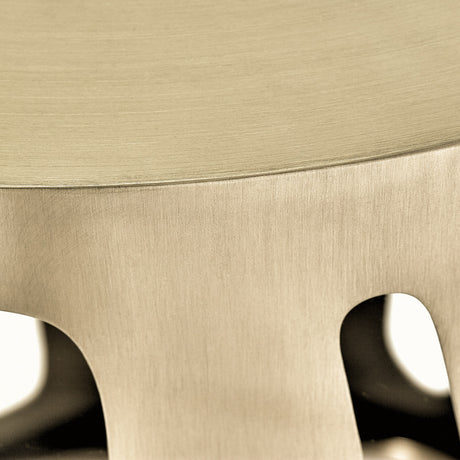 La Rachelle Medium Champagne 54'' Round Dining Table from Michael Amini - Luna Furniture