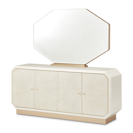 La Rachelle Medium Champagne Sideboard With Mirror from Michael Amini - Luna Furniture