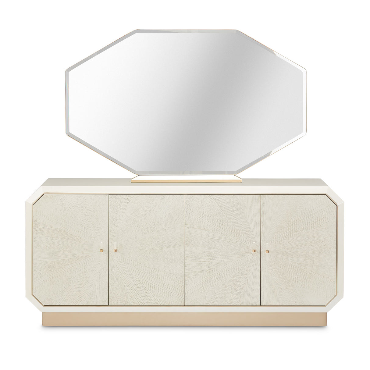 La Rachelle Medium Champagne Sideboard With Mirror from Michael Amini - Luna Furniture