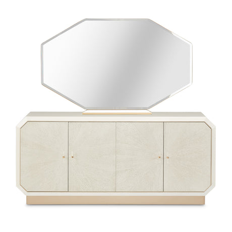 La Rachelle Medium Champagne Sideboard With Mirror from Michael Amini - Luna Furniture