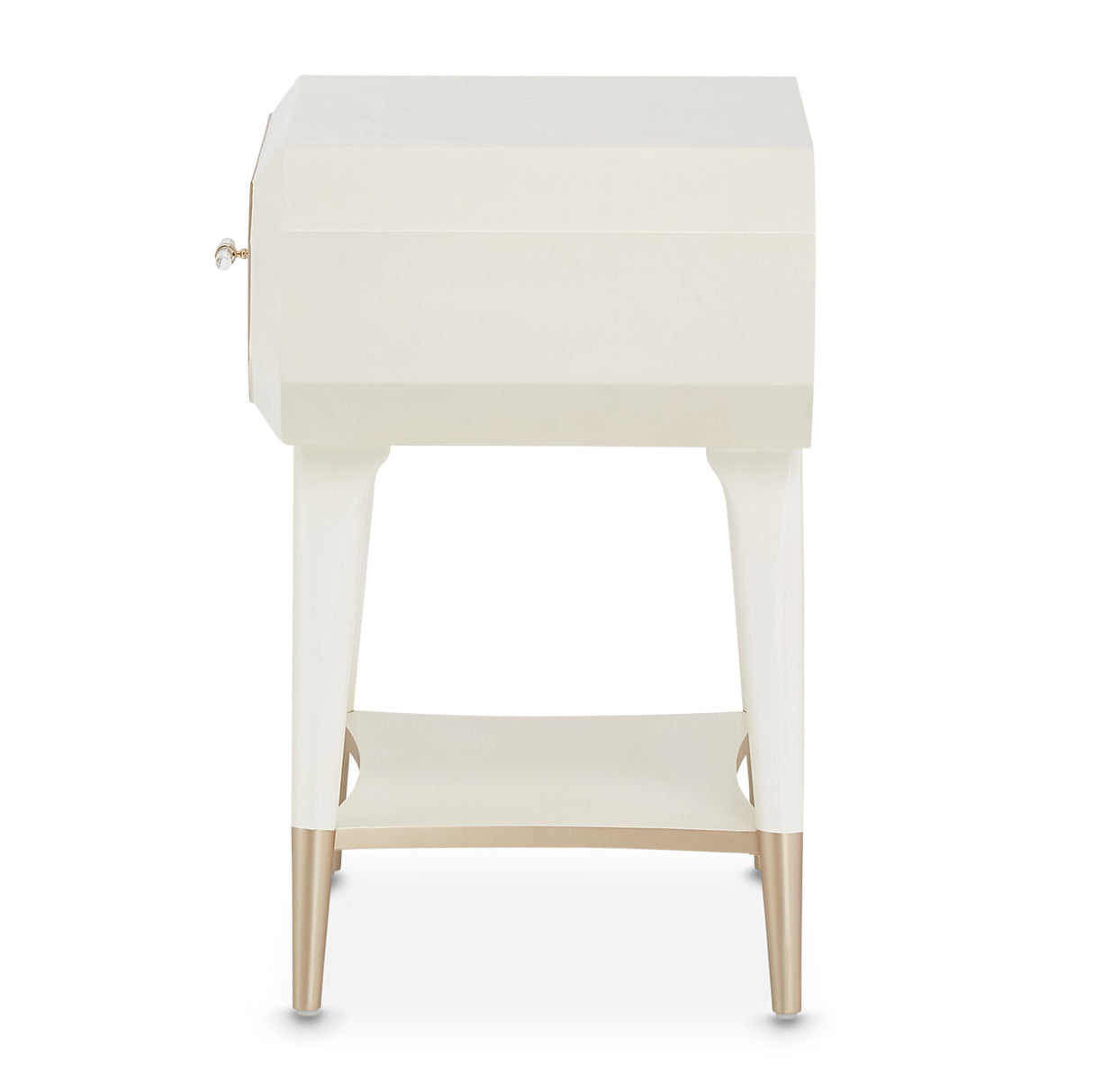 La Rachelle Medium Champagne 1-drawer Nightstand from Michael Amini - Luna Furniture
