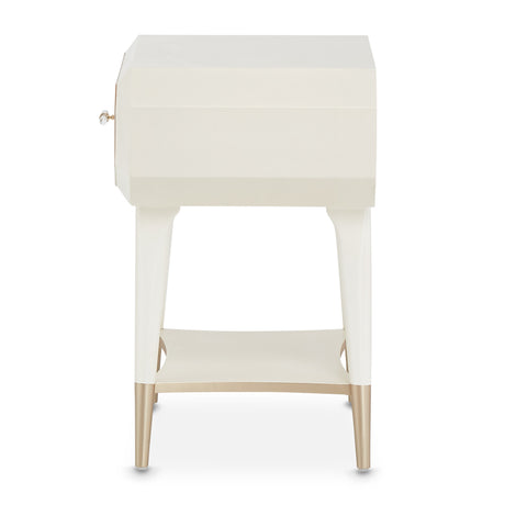 La Rachelle Medium Champagne 1-drawer Nightstand from Michael Amini - Luna Furniture