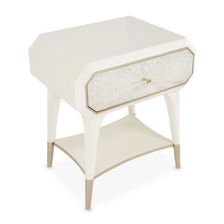 La Rachelle Medium Champagne 1-drawer Nightstand from Michael Amini - Luna Furniture