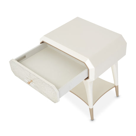 La Rachelle Medium Champagne 1-drawer Nightstand from Michael Amini - Luna Furniture