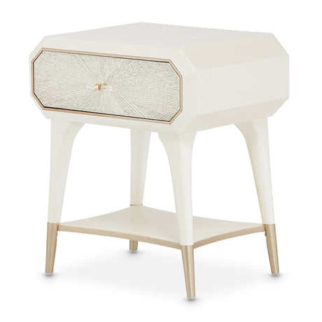 La Rachelle Medium Champagne 1-drawer Nightstand from Michael Amini - Luna Furniture