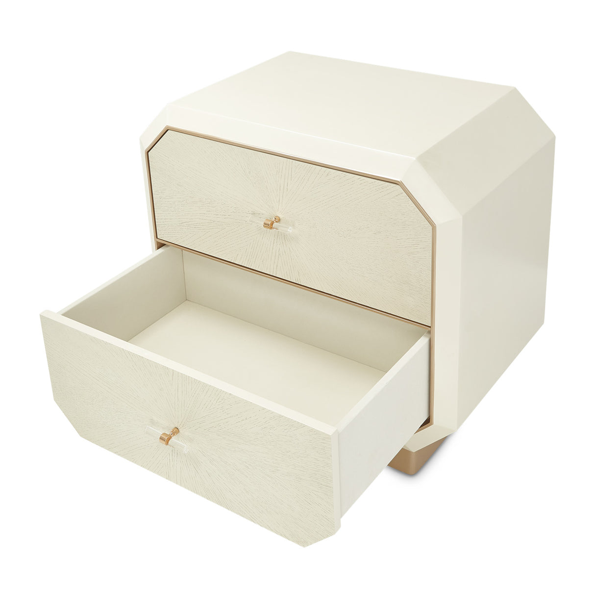 La Rachelle Medium Champagne 2-drawer Nightstand from Michael Amini - Luna Furniture