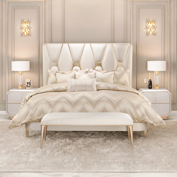 La Rachelle Medium Champagne 2-drawer Nightstand