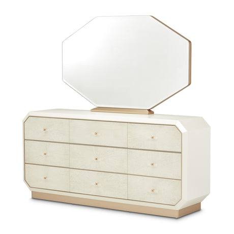 La Rachelle Medium Champagne Dresser With Mirror from Michael Amini - Luna Furniture