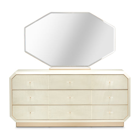 La Rachelle Medium Champagne Dresser With Mirror from Michael Amini - Luna Furniture