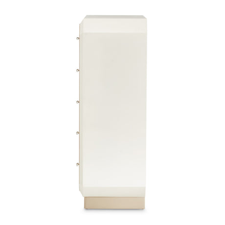 La Rachelle Medium Champagne 5-drawer Chest from Michael Amini - Luna Furniture