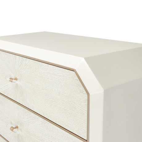 La Rachelle Medium Champagne 5-drawer Chest from Michael Amini - Luna Furniture