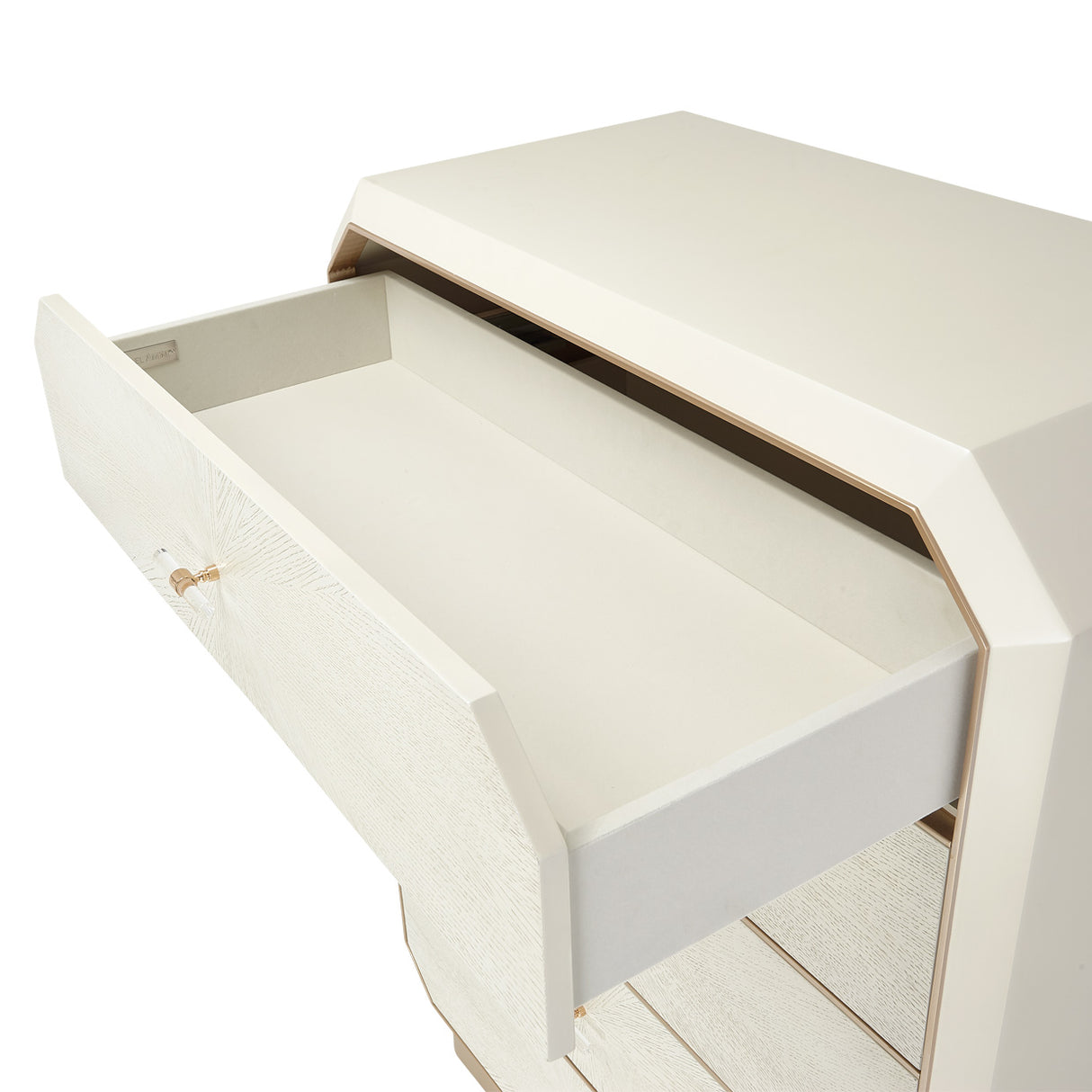 La Rachelle Medium Champagne 5-drawer Chest from Michael Amini - Luna Furniture