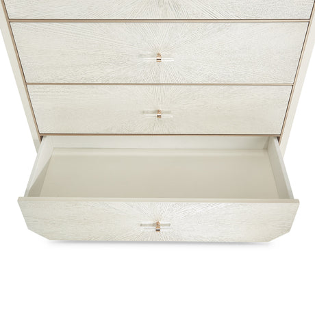 La Rachelle Medium Champagne 5-drawer Chest from Michael Amini - Luna Furniture
