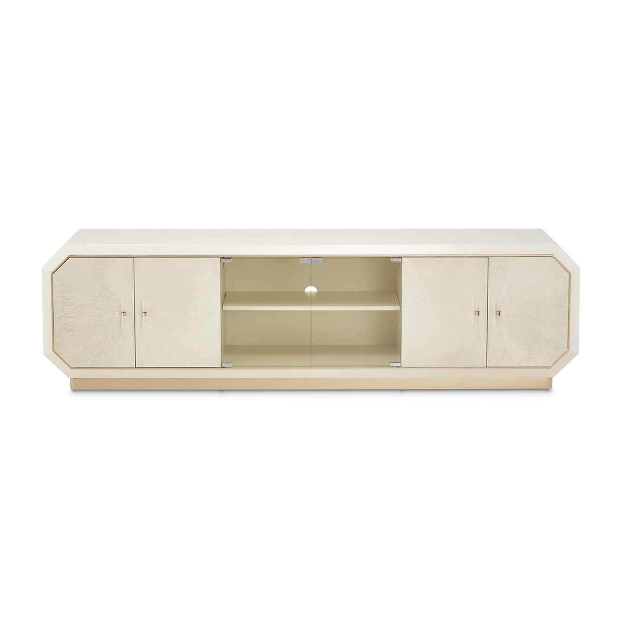 La Rachelle Medium Champagne Media Cabinet from Michael Amini - Luna Furniture