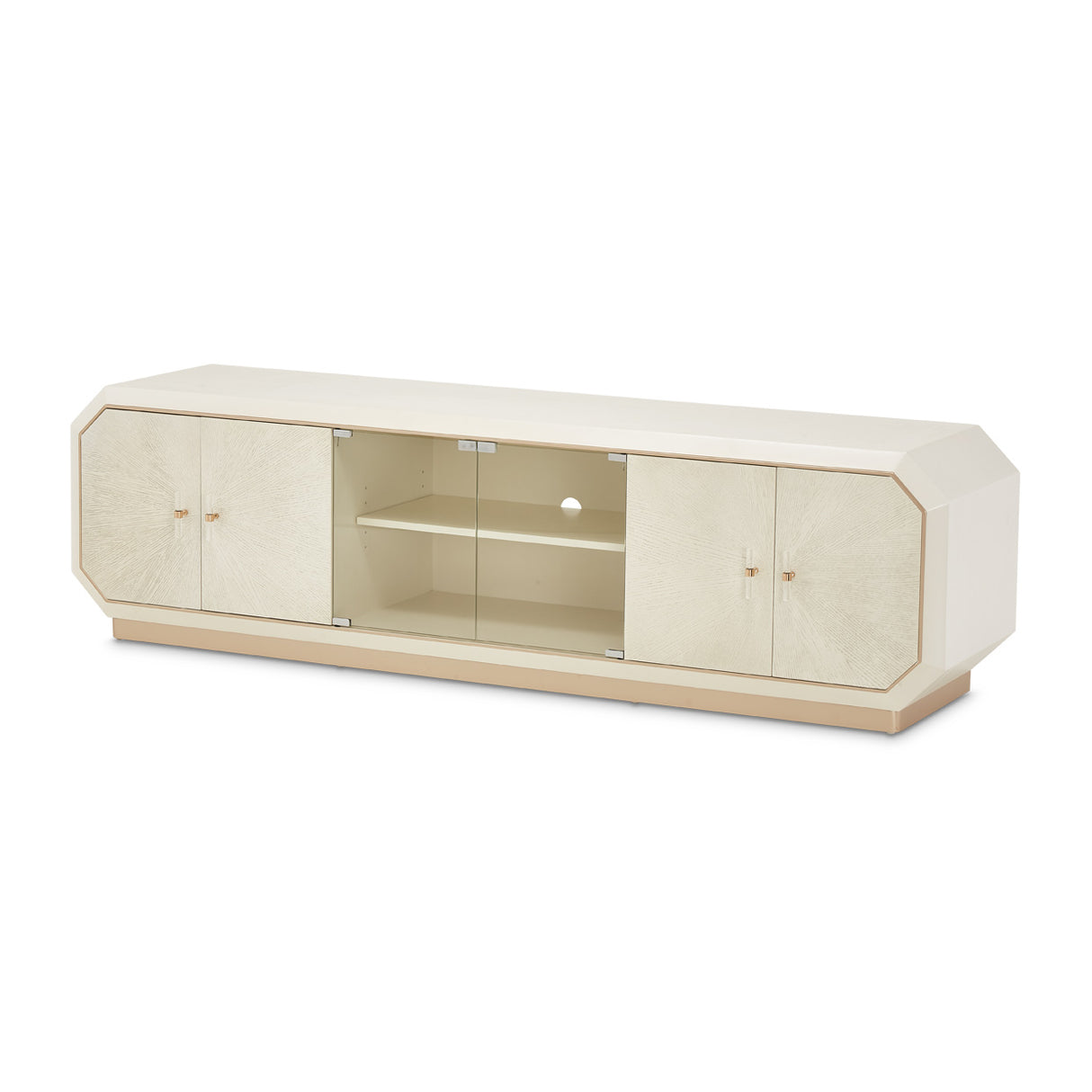 La Rachelle Medium Champagne Media Cabinet from Michael Amini - Luna Furniture
