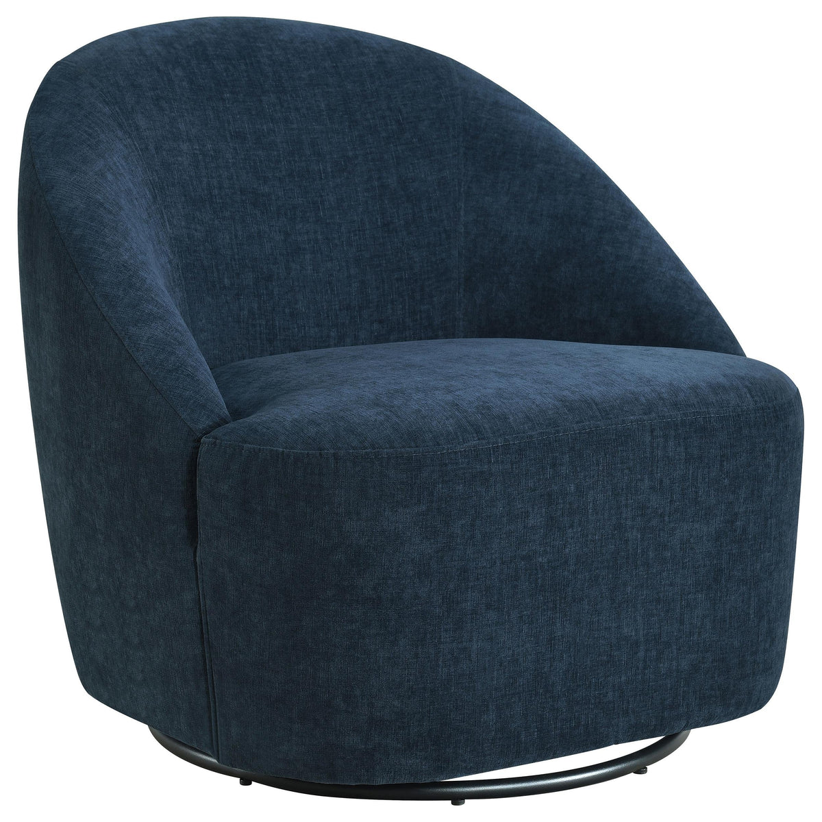 Leon Navy Upholstered Barrel Swivel Accent Chair from Coaster - Luna Furniture
