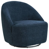 Leon Navy Upholstered Barrel Swivel Accent Chair from Coaster - Luna Furniture