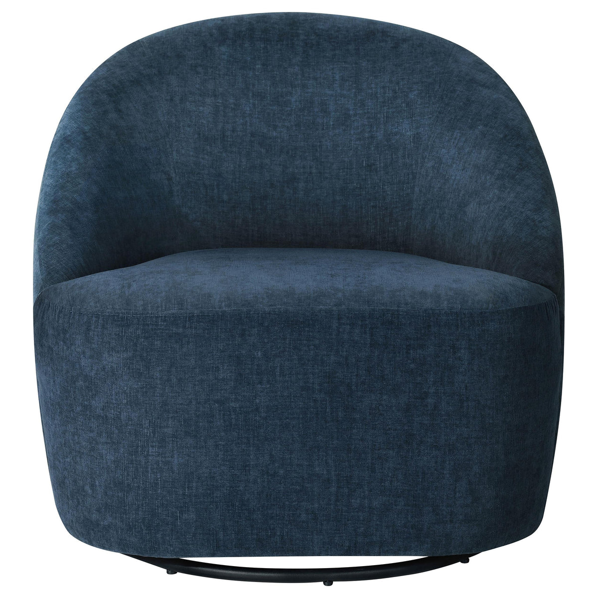 Leon Navy Upholstered Barrel Swivel Accent Chair from Coaster - Luna Furniture