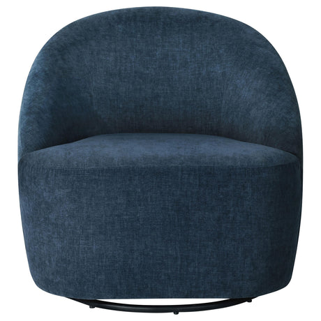 Leon Navy Upholstered Barrel Swivel Accent Chair from Coaster - Luna Furniture