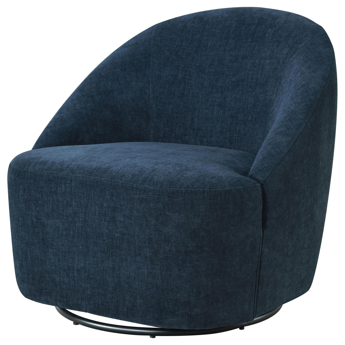 Leon Navy Upholstered Barrel Swivel Accent Chair from Coaster - Luna Furniture