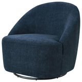 Leon Navy Upholstered Barrel Swivel Accent Chair from Coaster - Luna Furniture