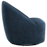 Leon Navy Upholstered Barrel Swivel Accent Chair from Coaster - Luna Furniture