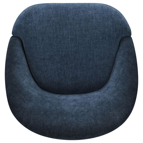Leon Navy Upholstered Barrel Swivel Accent Chair from Coaster - Luna Furniture
