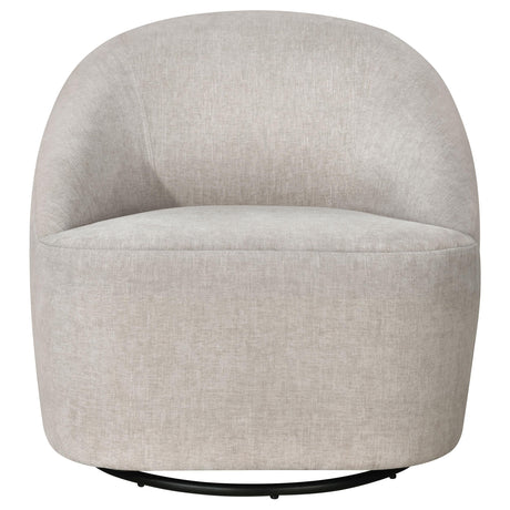 Leon Greige Chenille Upholstered Swivel Accent Chair Beige from Coaster - Luna Furniture