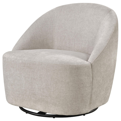 Leon Greige Chenille Upholstered Swivel Accent Chair Beige from Coaster - Luna Furniture