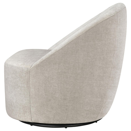 Leon Greige Chenille Upholstered Swivel Accent Chair Beige from Coaster - Luna Furniture