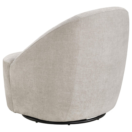 Leon Greige Chenille Upholstered Swivel Accent Chair Beige from Coaster - Luna Furniture