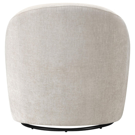 Leon Greige Chenille Upholstered Swivel Accent Chair Beige from Coaster - Luna Furniture
