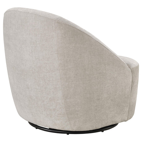 Leon Greige Chenille Upholstered Swivel Accent Chair Beige from Coaster - Luna Furniture