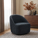 Leon Black Chenille Upholstered Swivel Accent Chair from Coaster - Luna Furniture