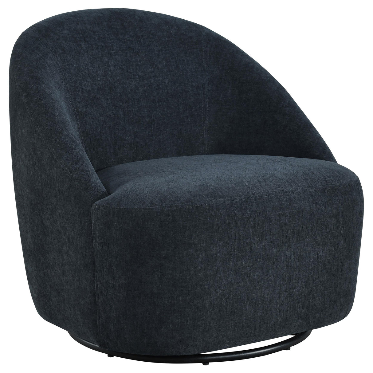 Leon Black Chenille Upholstered Swivel Accent Chair from Coaster - Luna Furniture