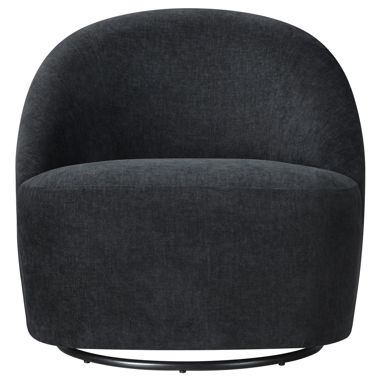 Leon Black Chenille Upholstered Swivel Accent Chair from Coaster - Luna Furniture