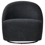 Leon Black Chenille Upholstered Swivel Accent Chair from Coaster - Luna Furniture