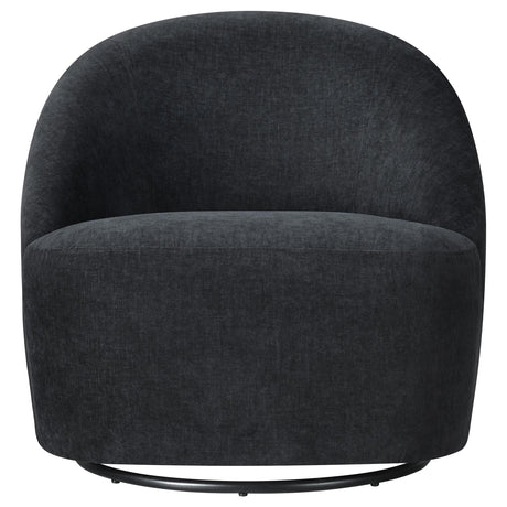 Leon Black Chenille Upholstered Swivel Accent Chair from Coaster - Luna Furniture