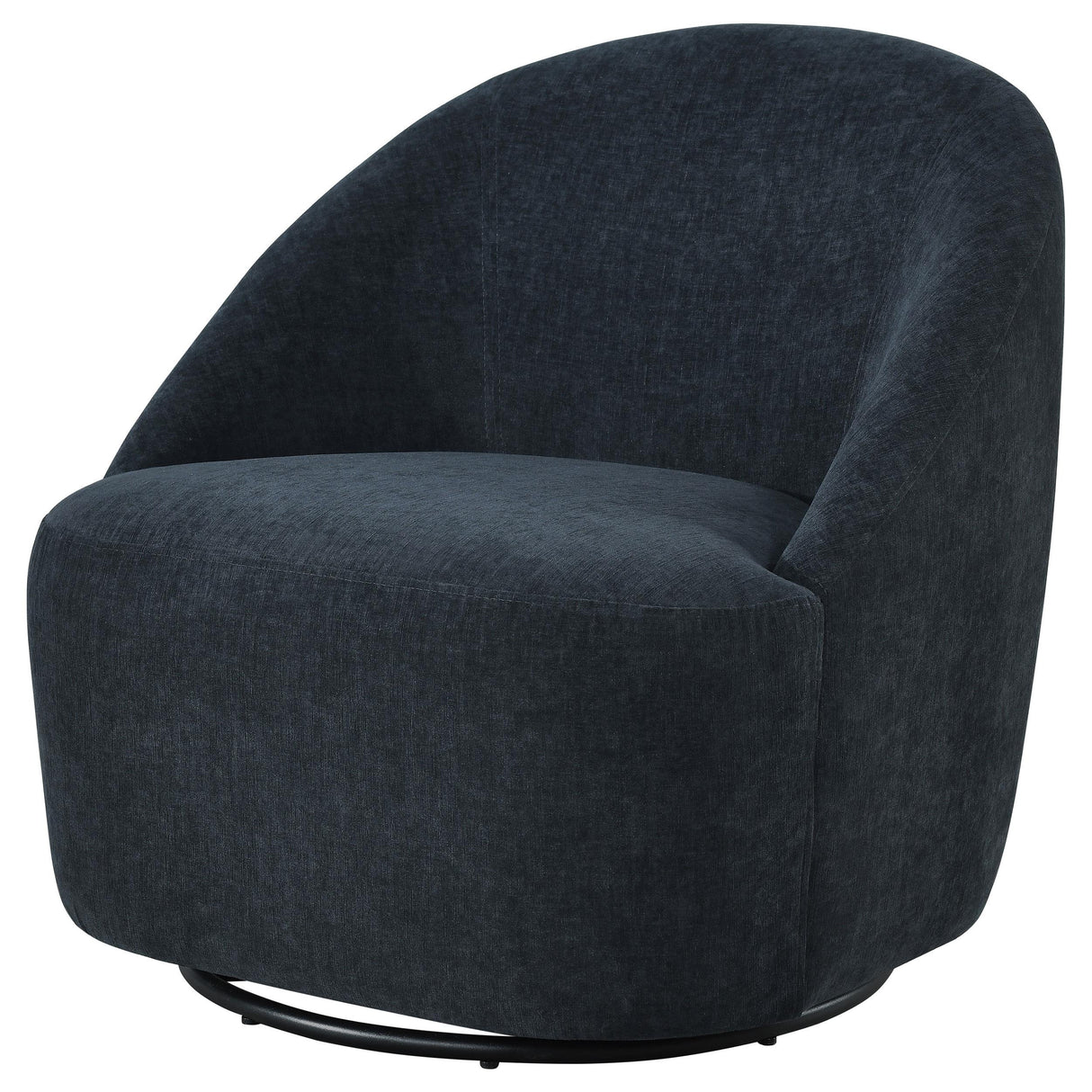 Leon Black Chenille Upholstered Swivel Accent Chair from Coaster - Luna Furniture