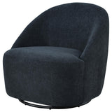 Leon Black Chenille Upholstered Swivel Accent Chair from Coaster - Luna Furniture